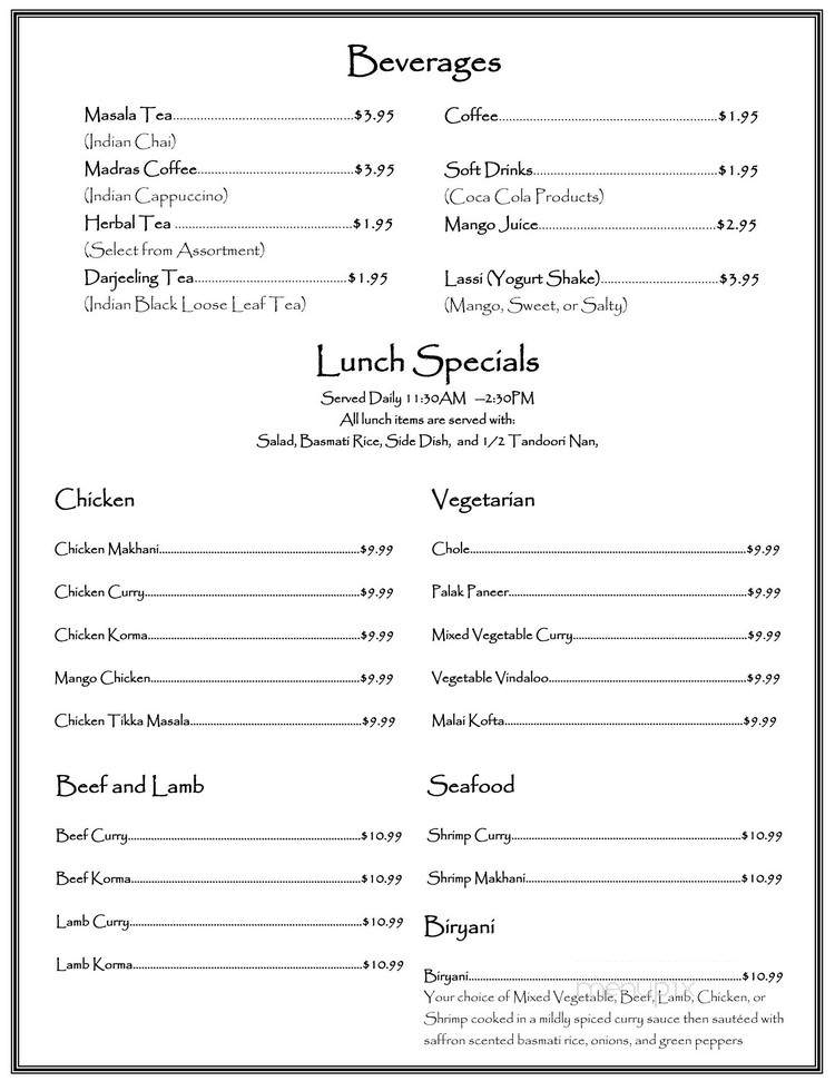 India House East Ridge - Rochester, NY menu_pic