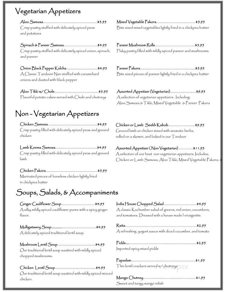 India House East Ridge - Rochester, NY menu_pic