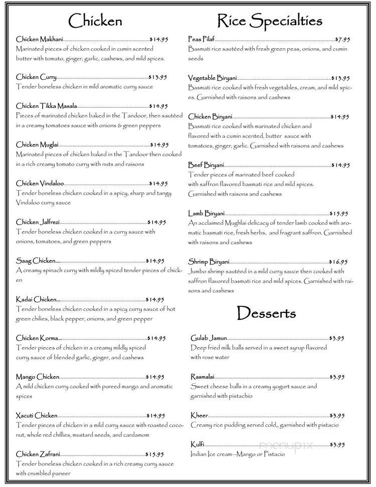 India House East Ridge - Rochester, NY menu_pic
