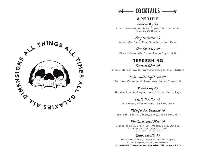 KINDRED - San Diego, CA menu_pic