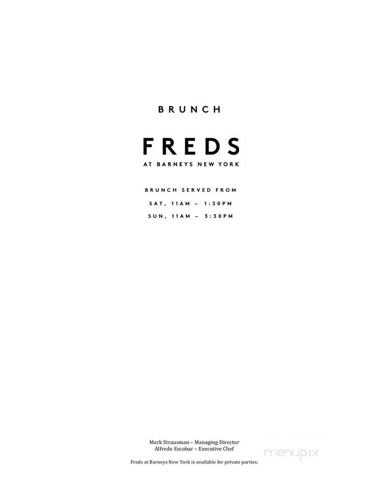 Fred's at Barneys - New York, NY menu_pic