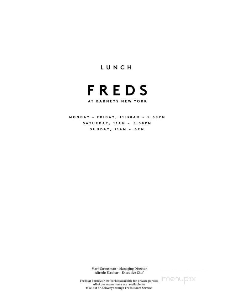 Fred's at Barneys - New York, NY menu_pic
