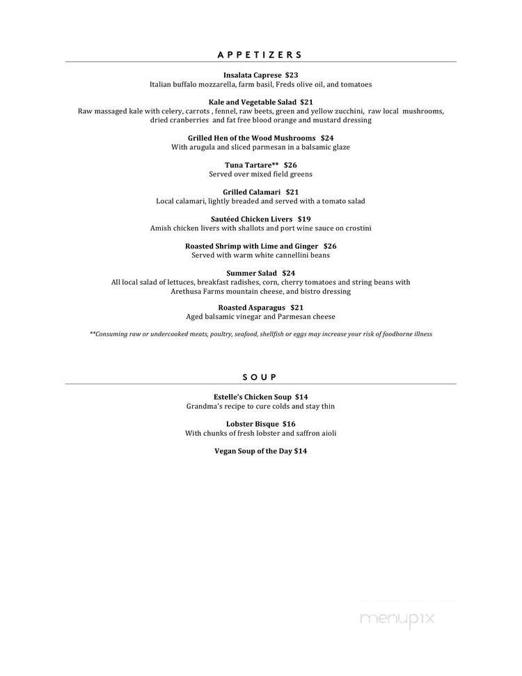 Fred's at Barneys - New York, NY menu_pic