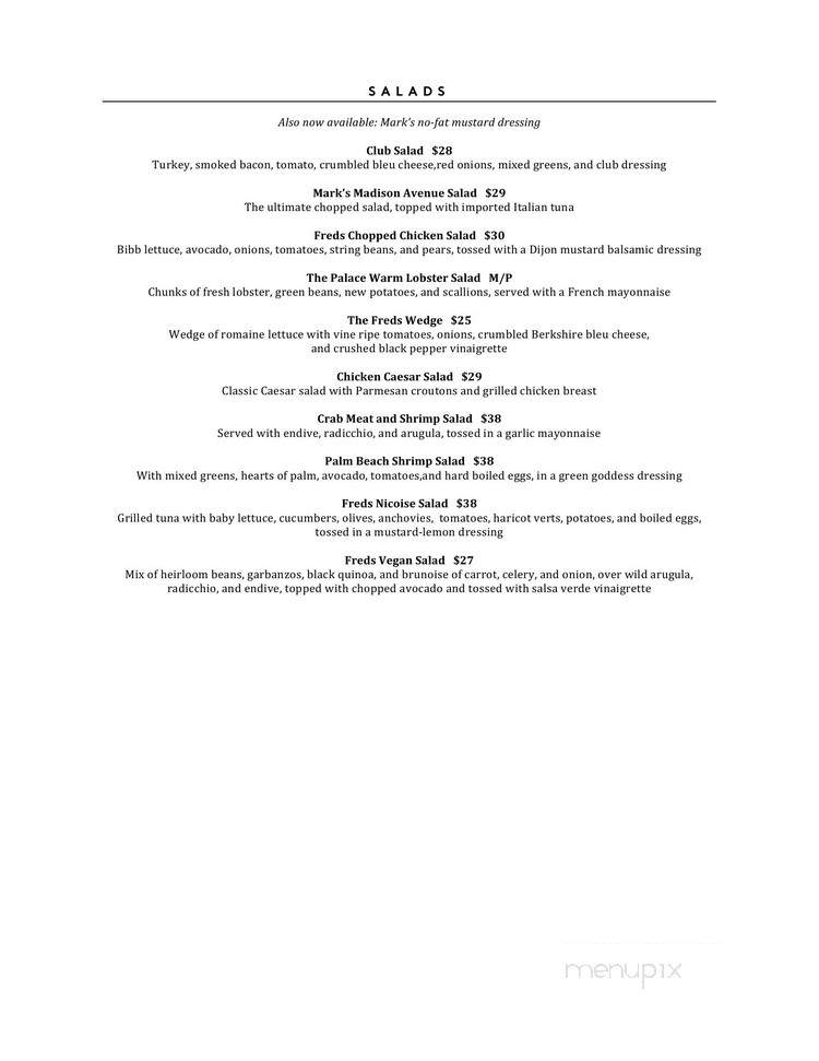 Fred's at Barneys - New York, NY menu_pic