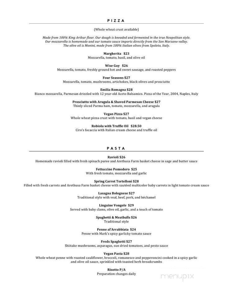 Fred's at Barneys - New York, NY menu_pic