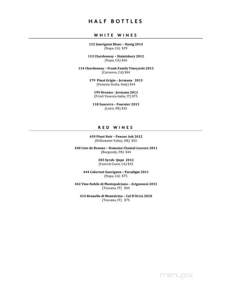 Fred's at Barneys - New York, NY menu_pic
