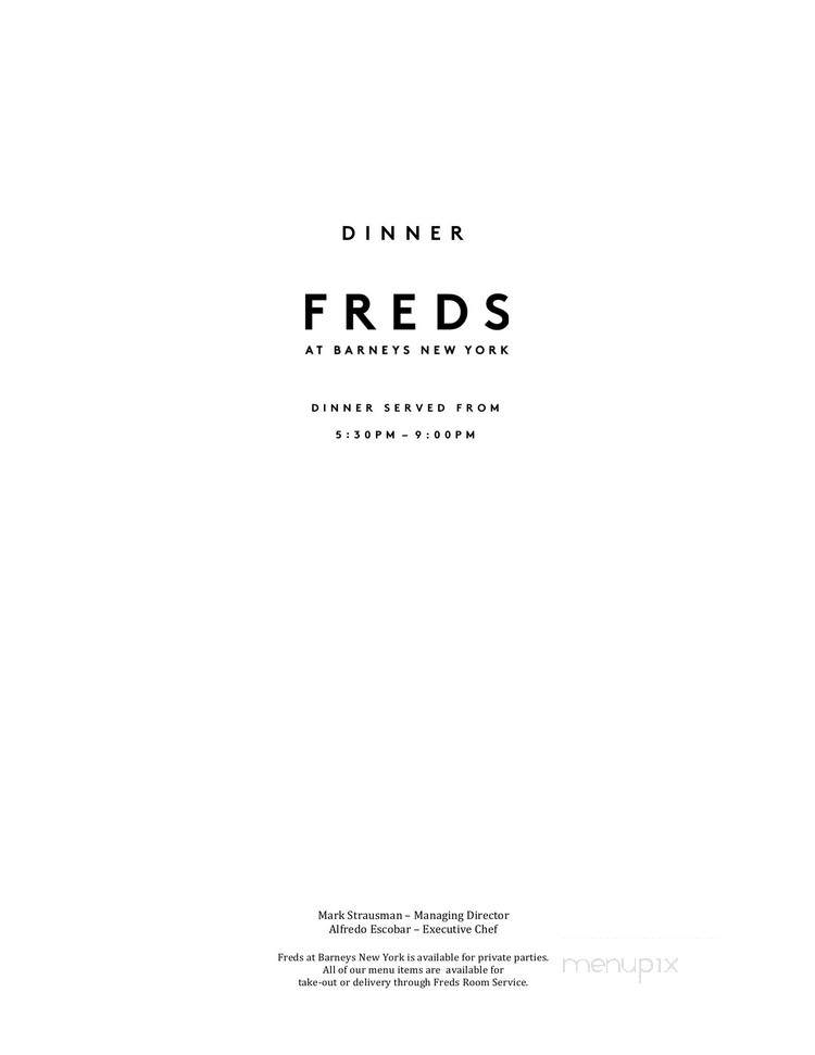 Fred's at Barneys - New York, NY menu_pic