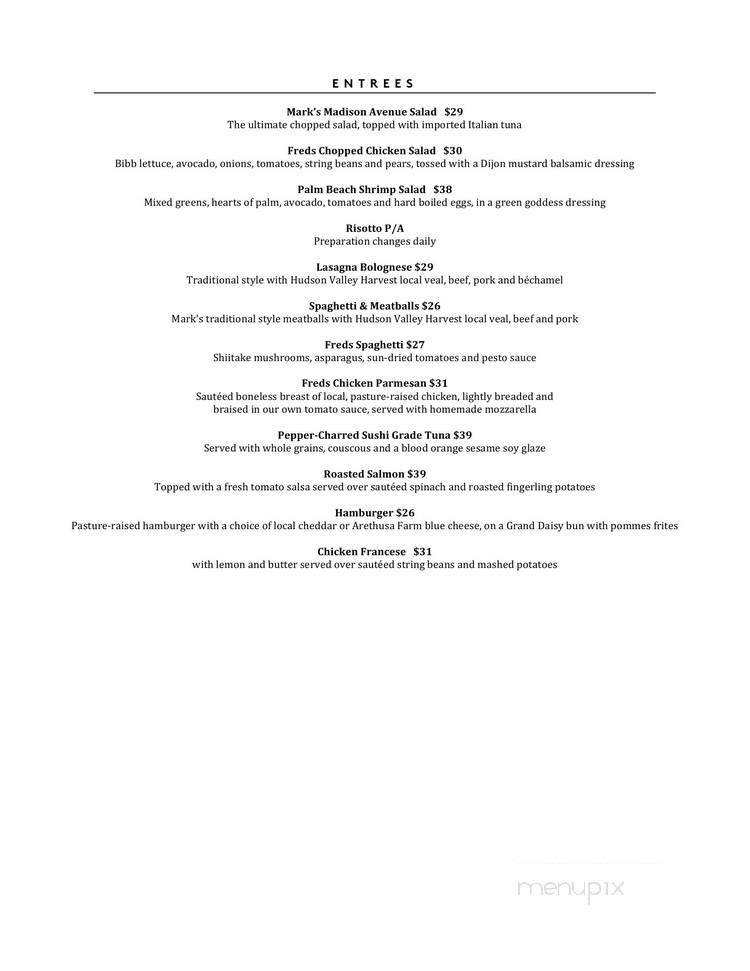 Fred's at Barneys - New York, NY menu_pic