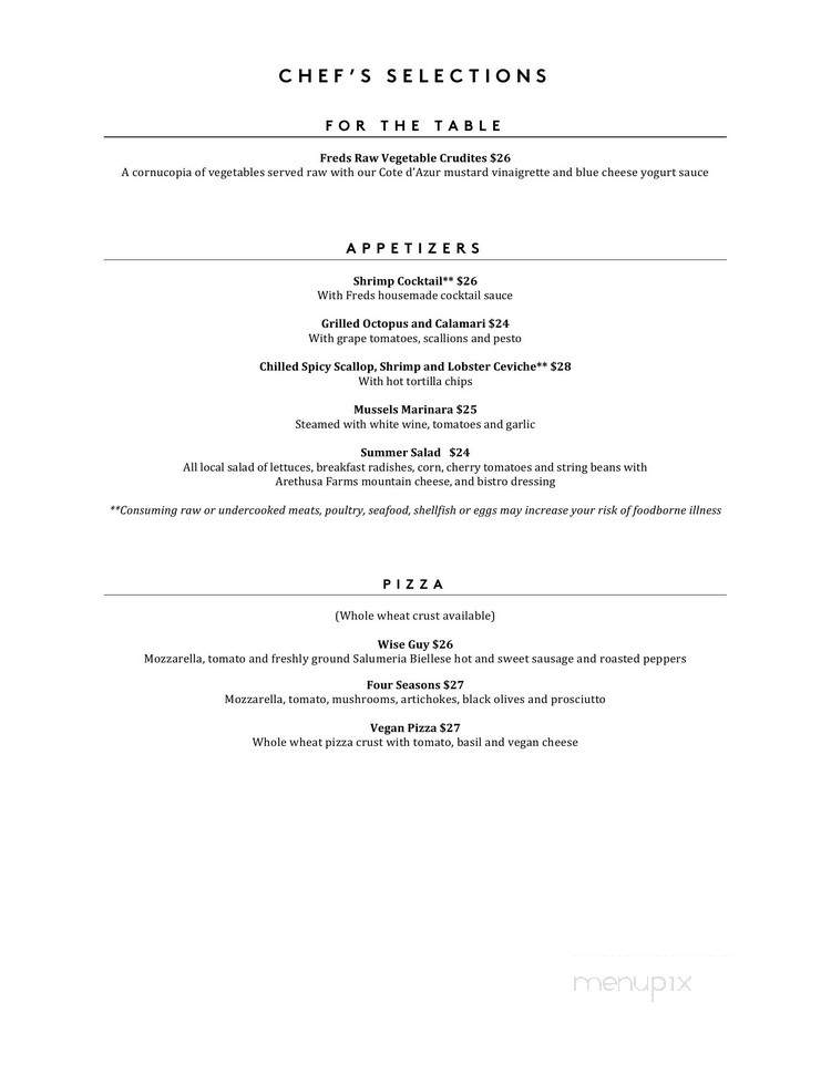 Fred's at Barneys - New York, NY menu_pic