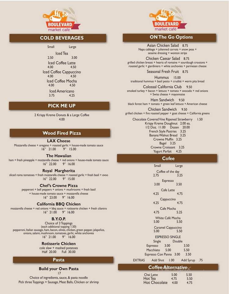 The Boulevard Market Cafe - Los Angeles, CA menu_pic