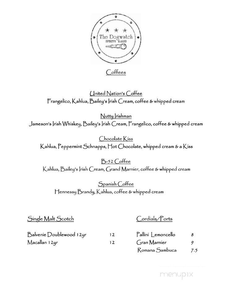 The Dogwatch - Scituate, MA menu_pic