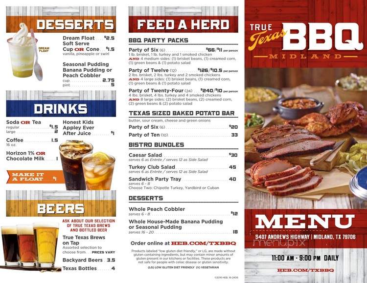 True Texas BBQ - Midland, TX menu_pic