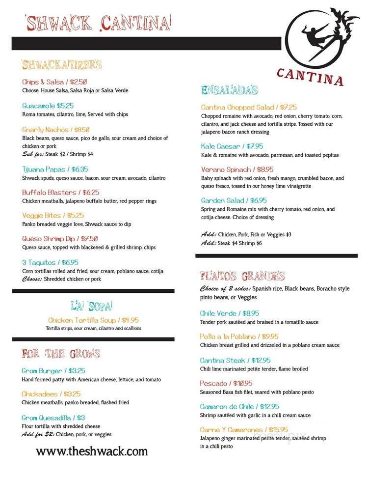 The Shwack Cantina - San Clemente, CA menu_pic