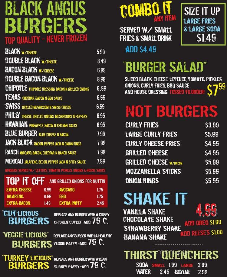 Black Burger - New York, NY menu_pic