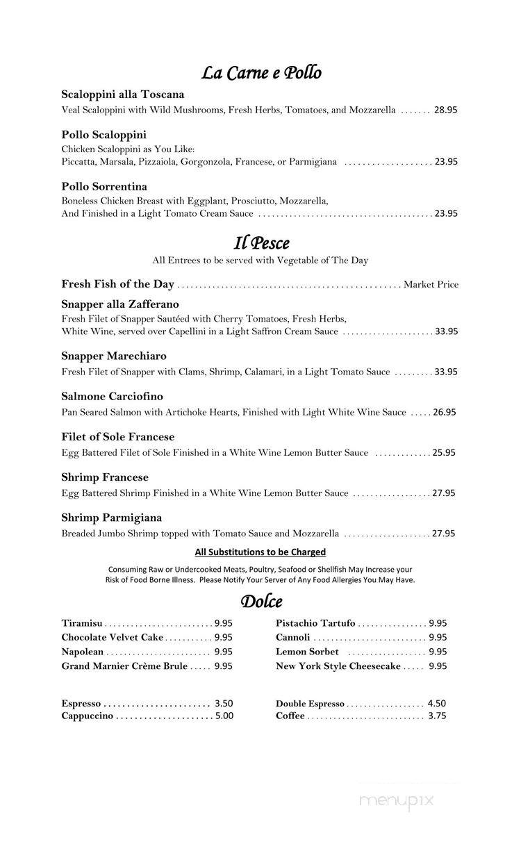 Tiramisu Ristorante Italiano - Tequesta, FL menu_pic