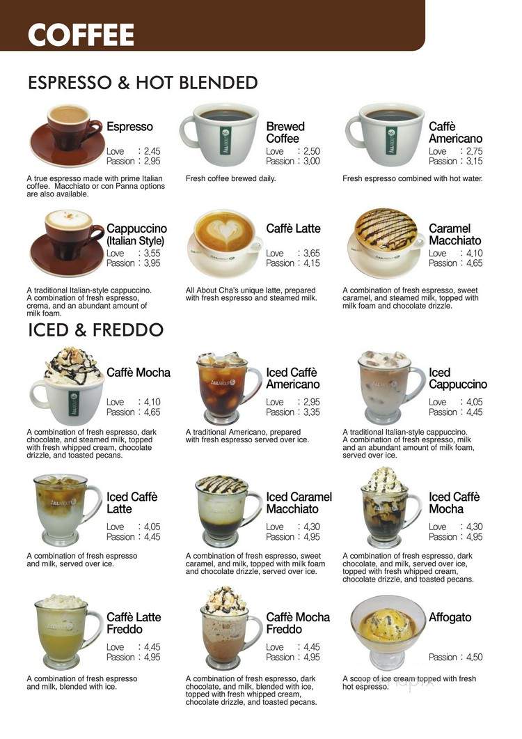 Online Menu of All About Cha Stylish Coffee And Tea