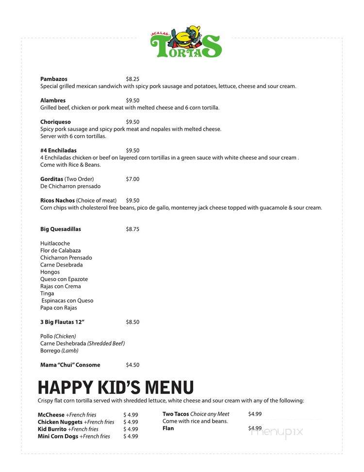 Aca Las Tortas - Lynnwood, WA menu_pic