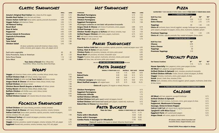 Amato's - Kennebunk, ME menu_pic