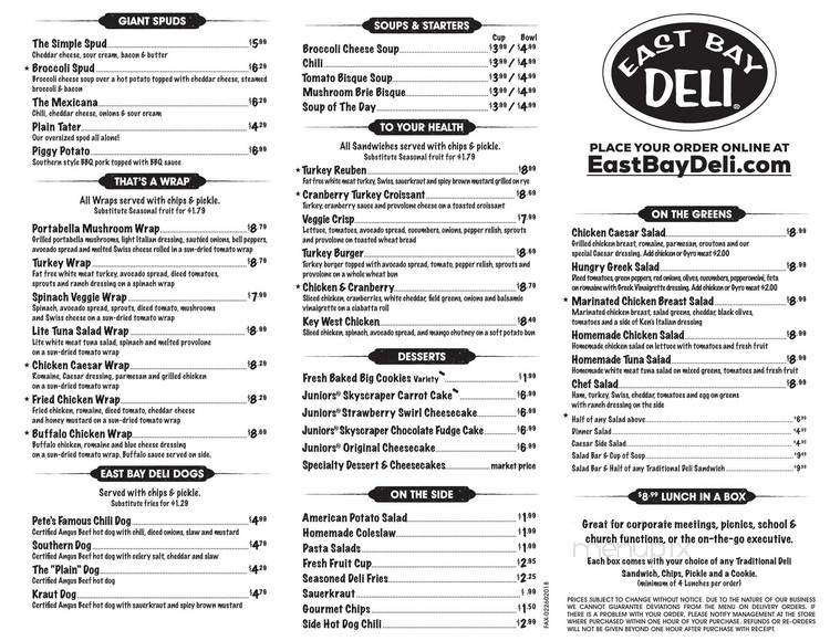 East Bay Deli - West Columbia, SC menu_pic