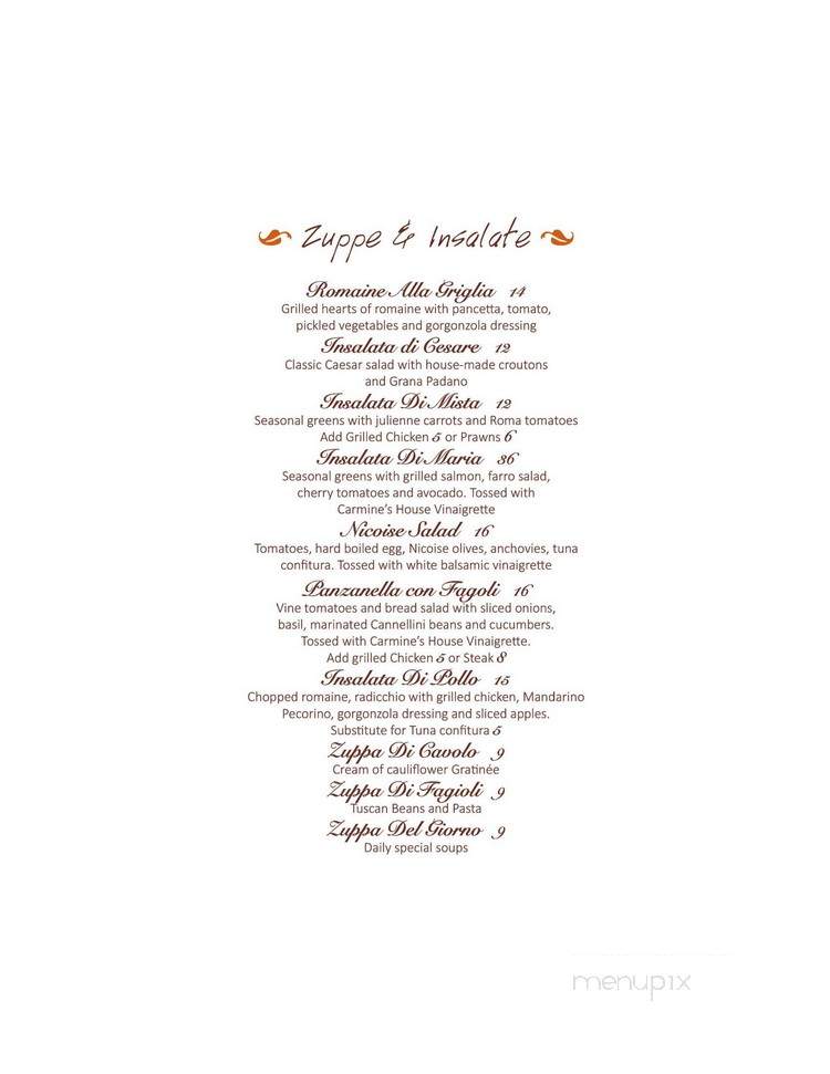 Carmine's - Bellevue, WA menu_pic