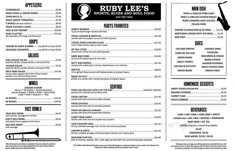 Ruby Lee's South - Hilton Head Island, SC menu_pic