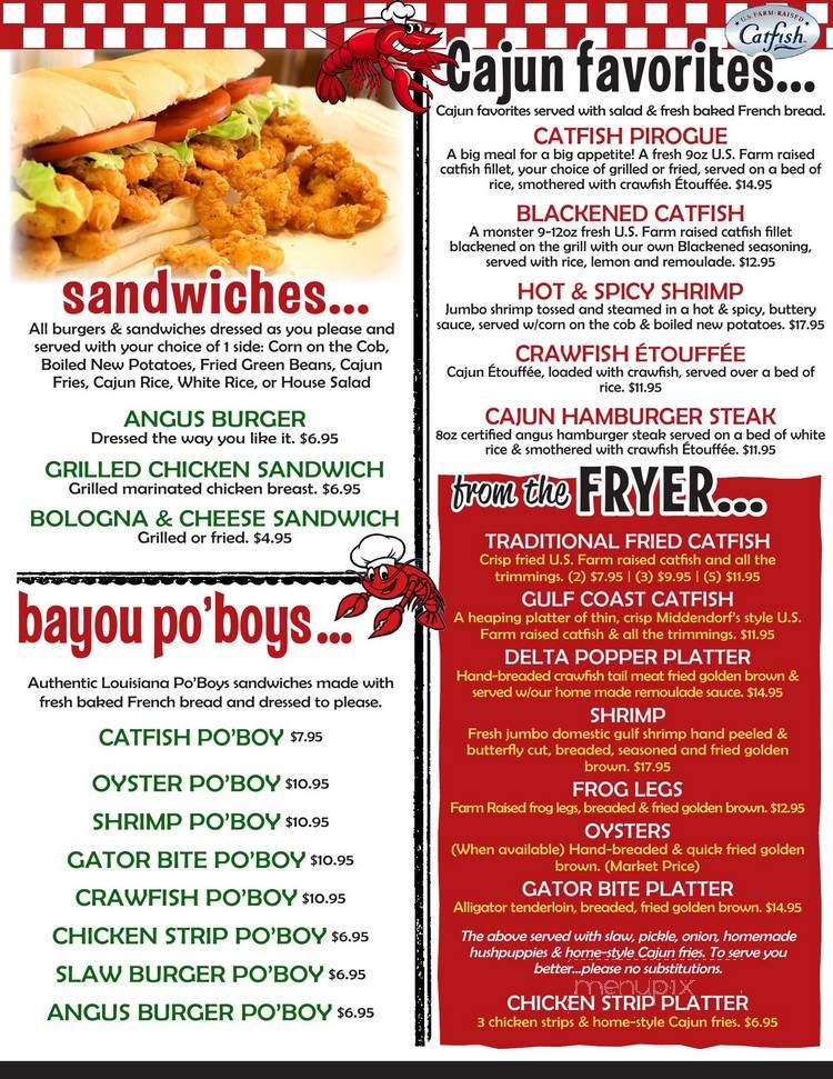 The Cajun Cafe - Jonesboro, AR menu_pic