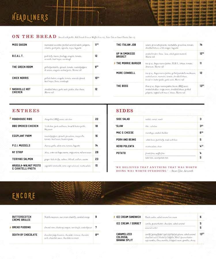 The Morrie - Royal Oak, MI menu_pic