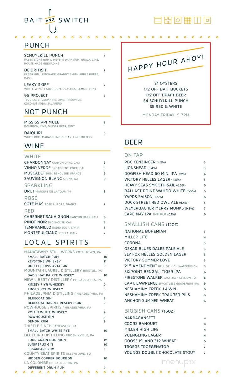 Bait & Switch - Philadelphia, PA menu_pic
