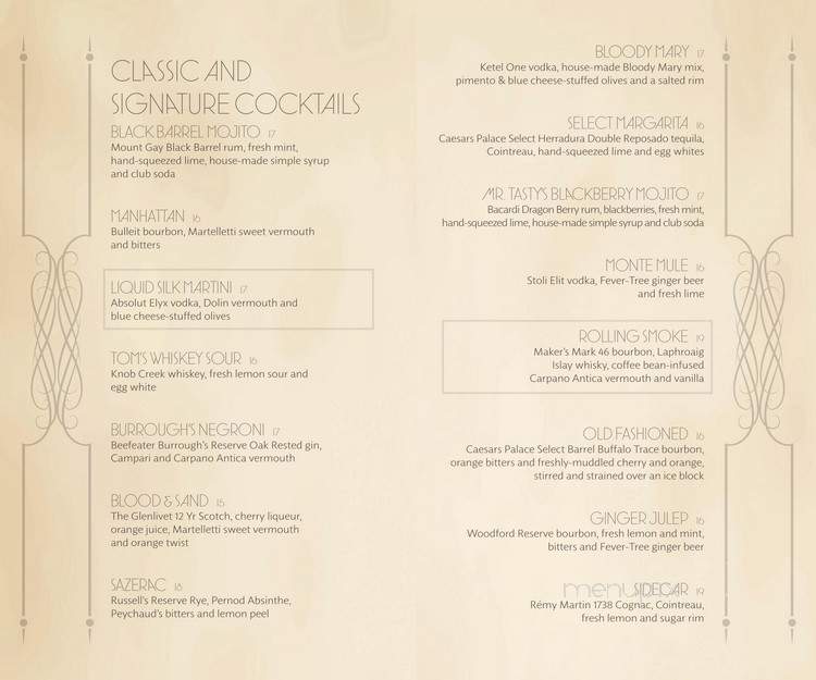 Montecristo Cigar Bar - Las Vegas, NV menu_pic