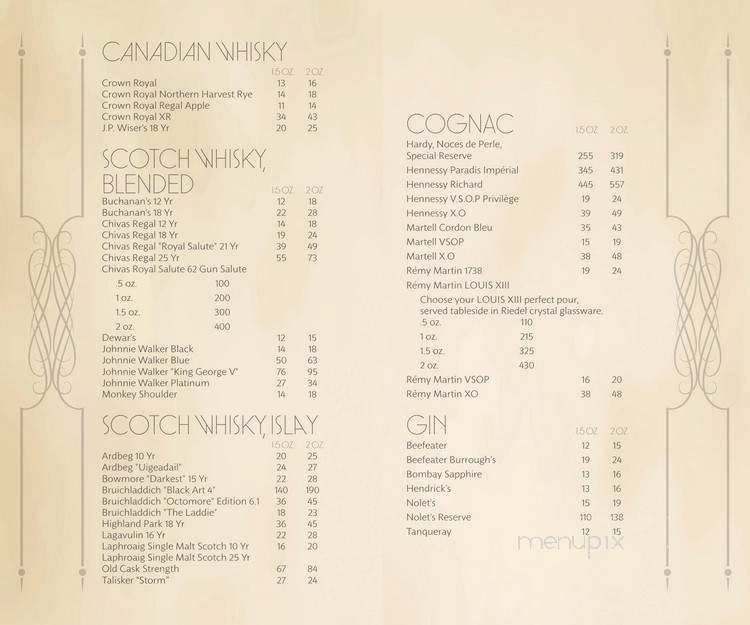 Montecristo Cigar Bar - Las Vegas, NV menu_pic