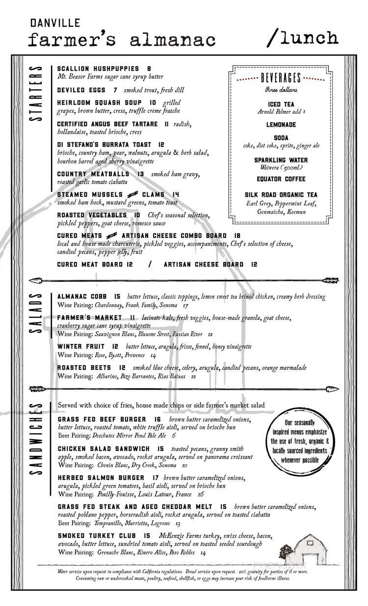 Danville Farmer's Almanac - Danville, CA menu_pic