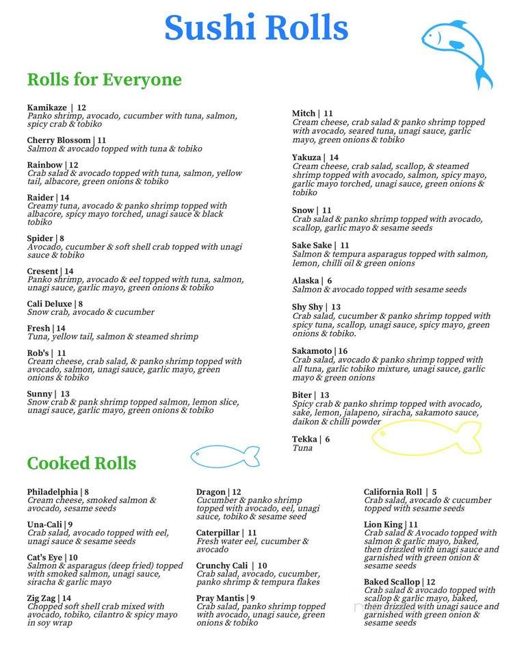 Sakamoto - Sacramento, CA menu_pic