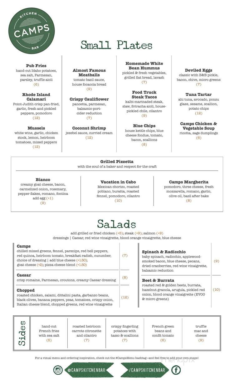 Camps Kitchen and Bar - Marietta, GA menu_pic
