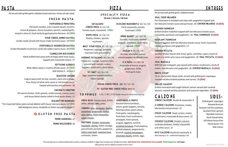 EATaliano Kitchen - Atlanta, GA menu_pic