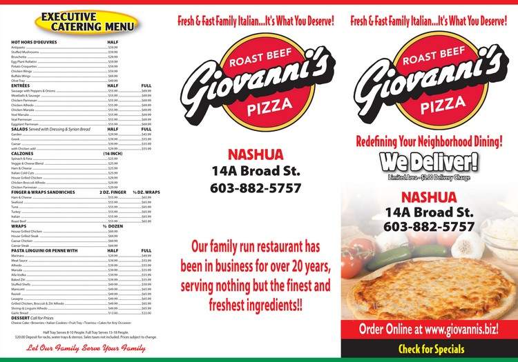 Giovanni's Roast Beef & Pizza - Hudson, NH