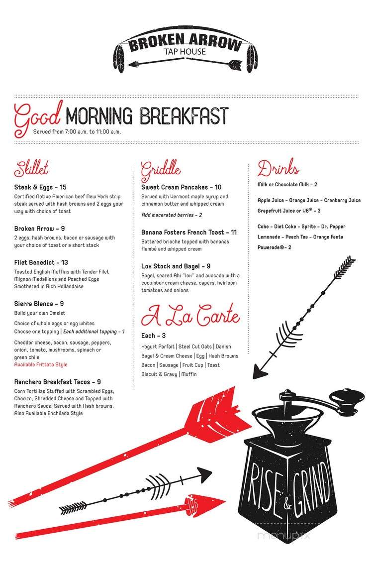 Broken Arrow Tap House - Mescalero, NM menu_pic