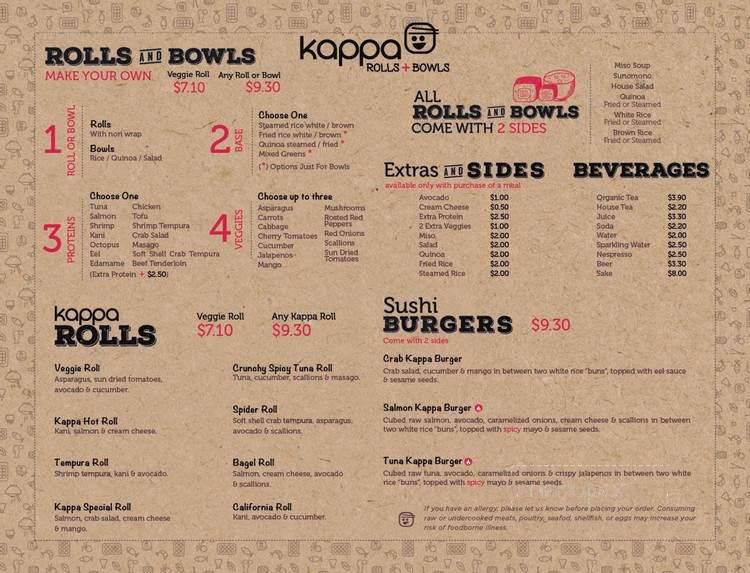 Kappa Rolls and Bowls - North Miami Beach, FL menu_pic