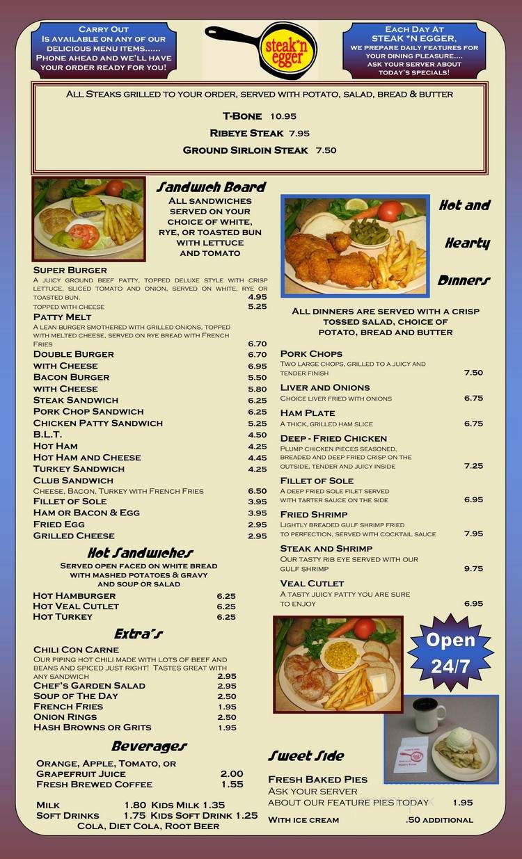 Steak N Egger - Summit, IL menu_pic