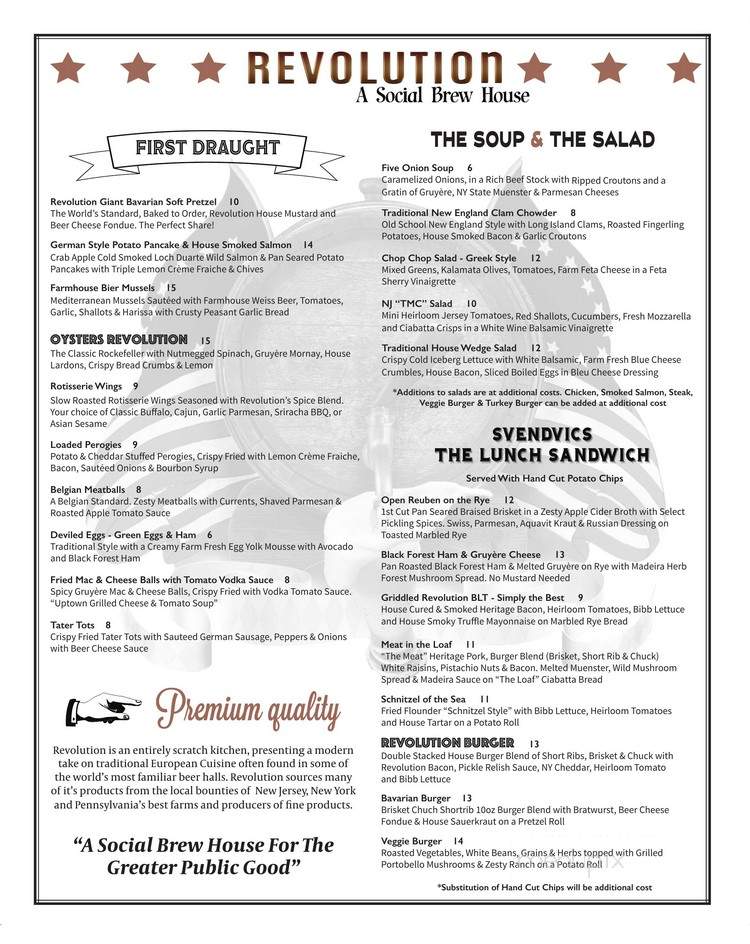 Revolution - Morristown, NJ menu_pic