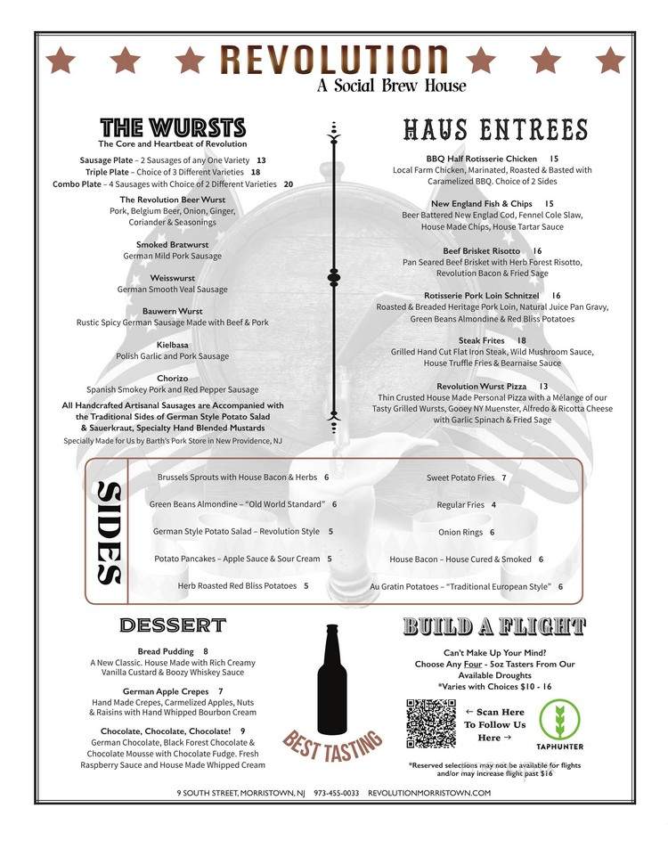 Revolution - Morristown, NJ menu_pic