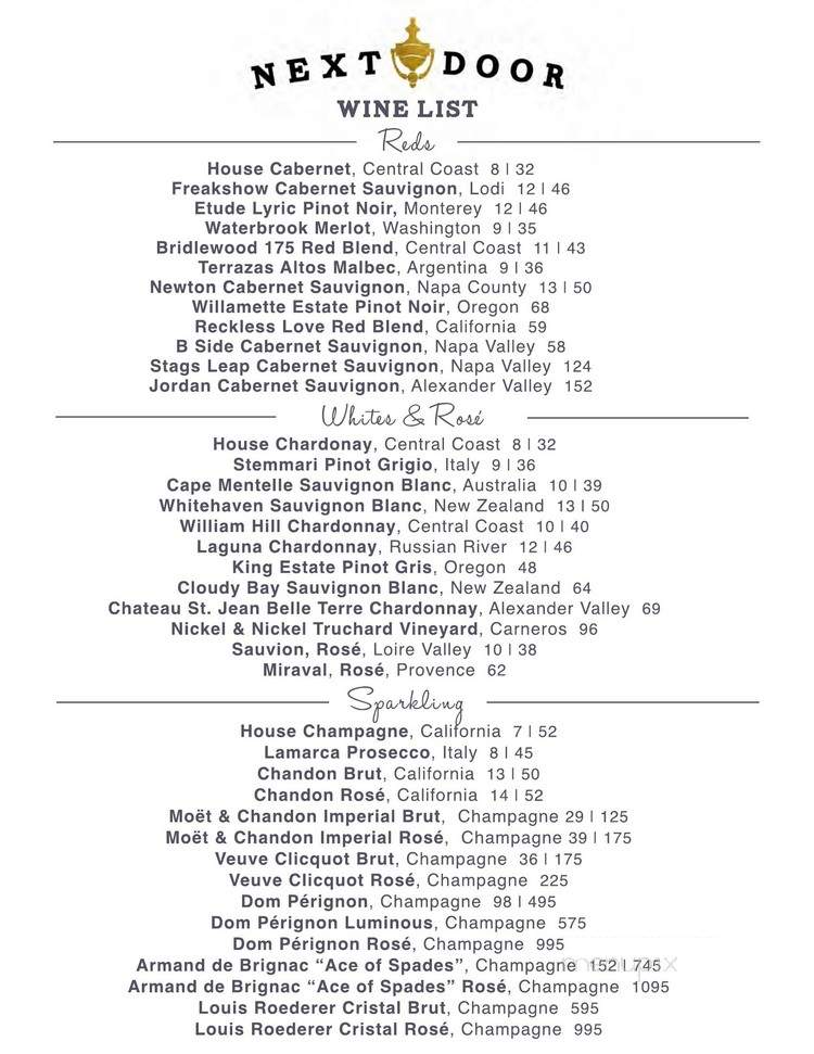 Next Door - Dallas, TX menu_pic