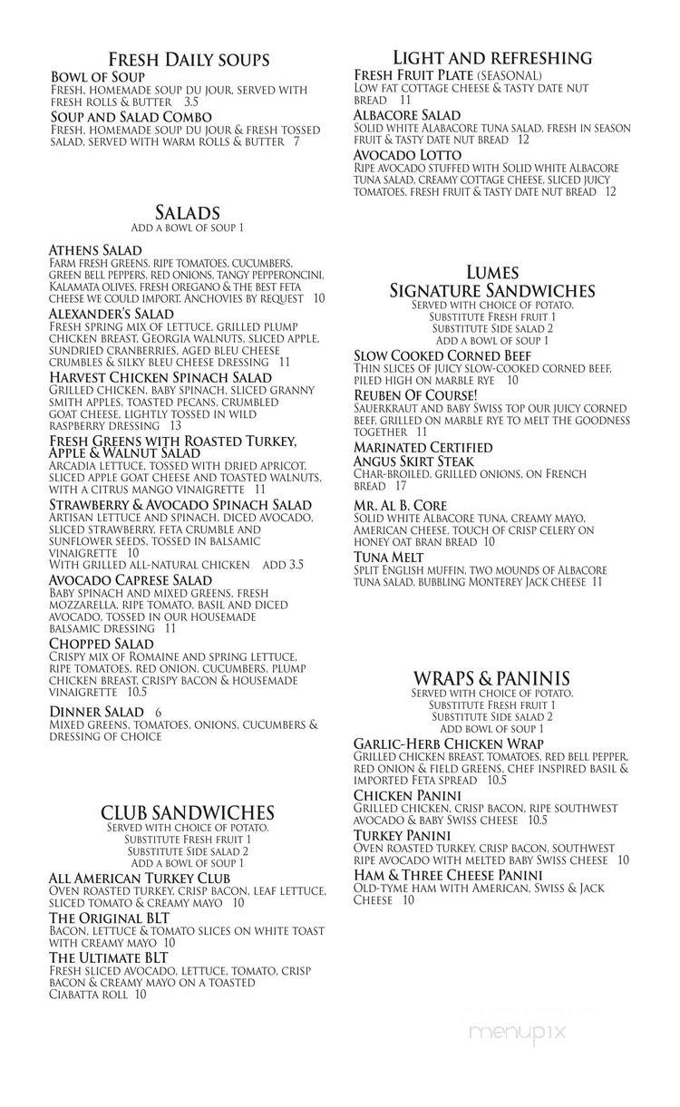 Lumes Pancake House - Algonquin, IL menu_pic