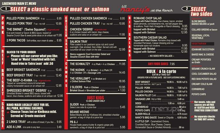 Li'l Nancy's at the ranch BBQ - Bradenton, FL menu_pic