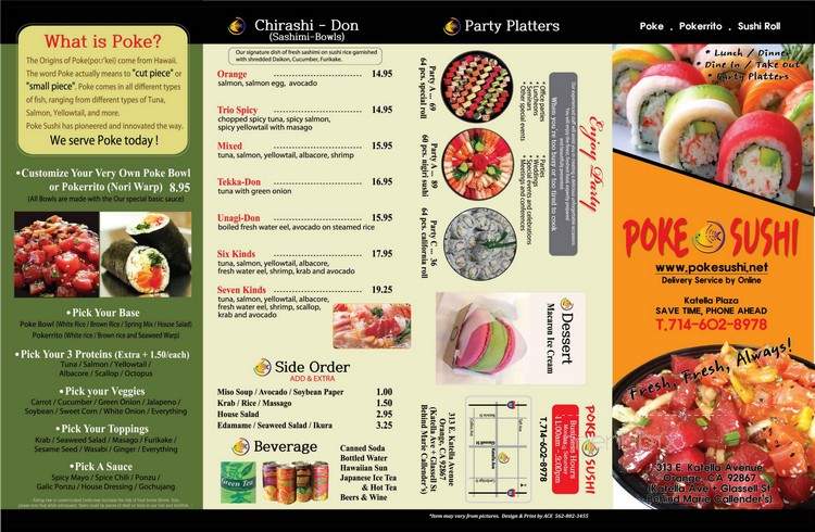 Poke Sushi - Orange, CA menu_pic