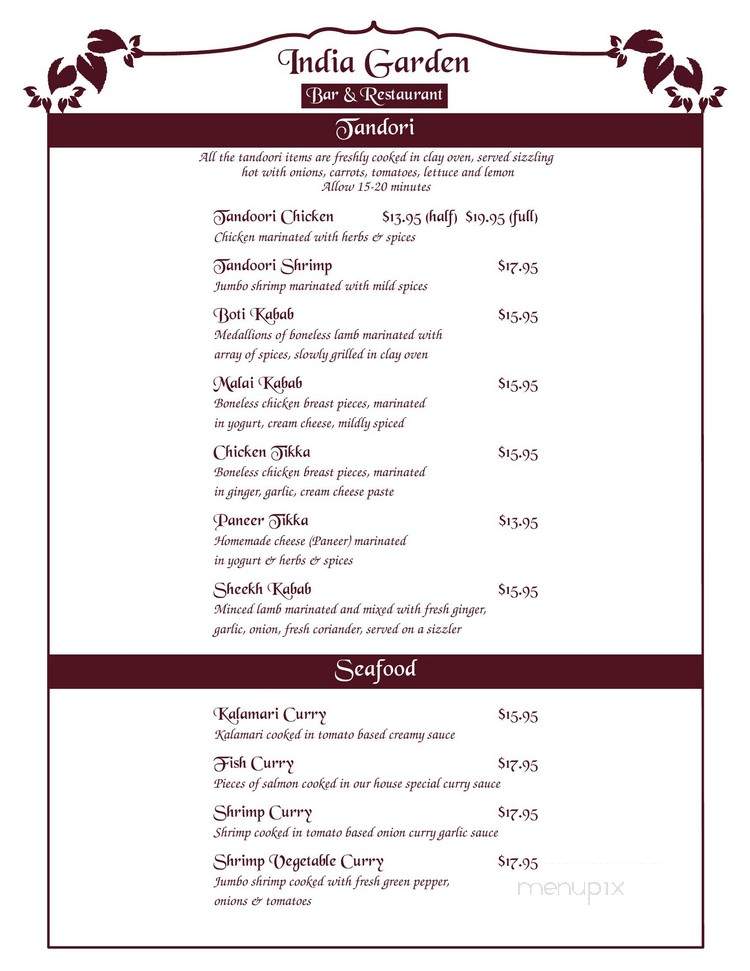 India Garden Oberlin - Oberlin, OH menu_pic