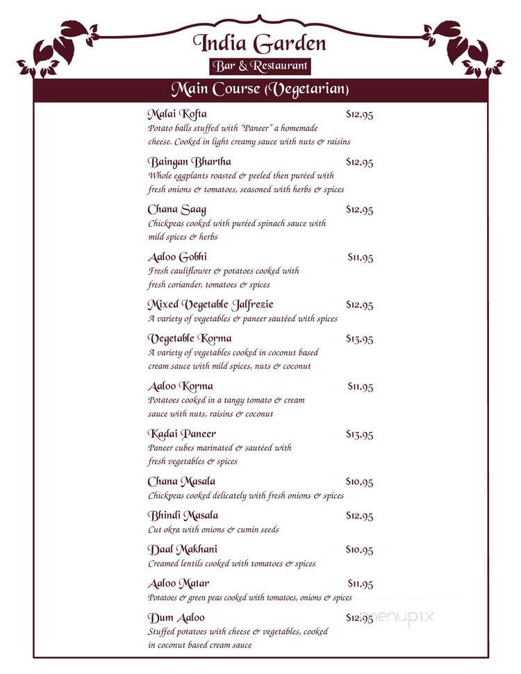 India Garden Oberlin - Oberlin, OH menu_pic