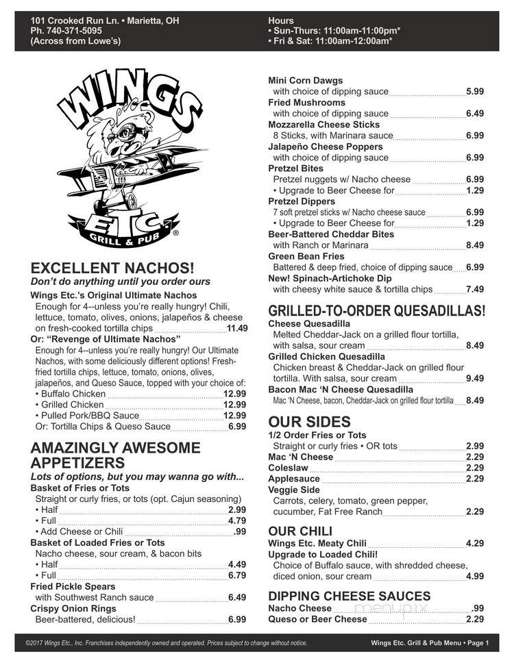 Wing's Etc. Grill & Pub - Marietta, OH