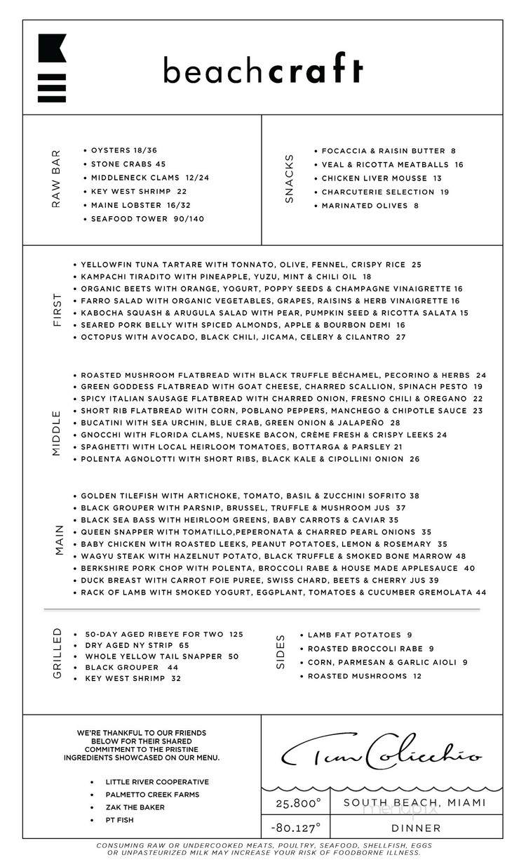 Watr At the 1 Rooftop - Miami Beach, FL menu_pic