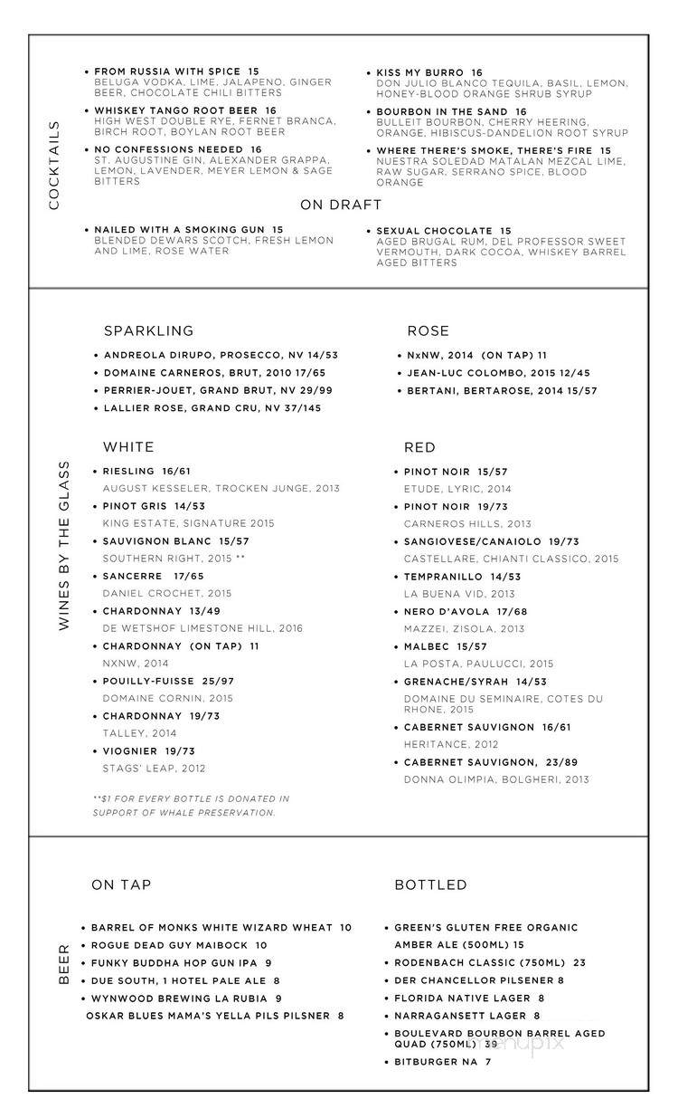 Watr At the 1 Rooftop - Miami Beach, FL menu_pic