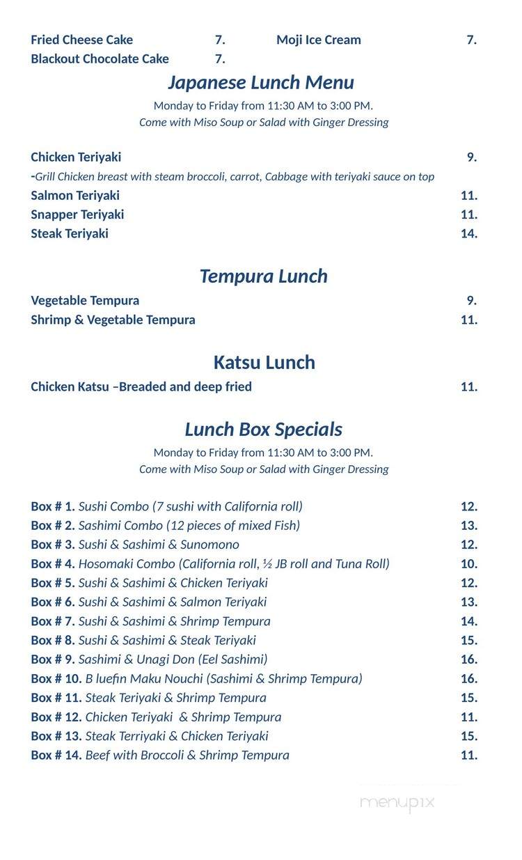 Bluefin Express - Boca Raton, FL menu_pic